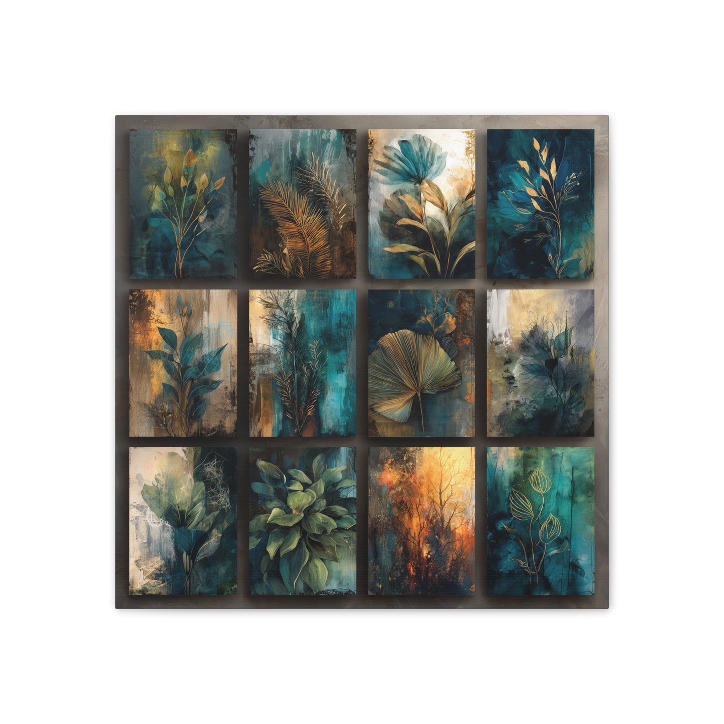 Natures Blue Green Series #1 -Botanical Wall Art, Nature-Inspired Home Décor, Eco-Friendly Canvas Print, Greenery Art Piece, Living Room Wall Hanging