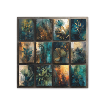 Natures Blue Green Series #1 -Botanical Wall Art, Nature-Inspired Home Décor, Eco-Friendly Canvas Print, Greenery Art Piece, Living Room Wall Hanging