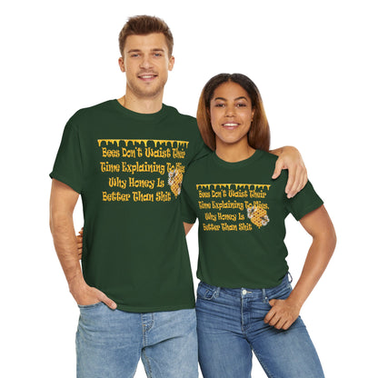 Bees-Themed Heavy Cotton Tee, Funny Bee Shirt, Gift for Beekeepers, Nature Lover Tee, Spring and Summer Fashion