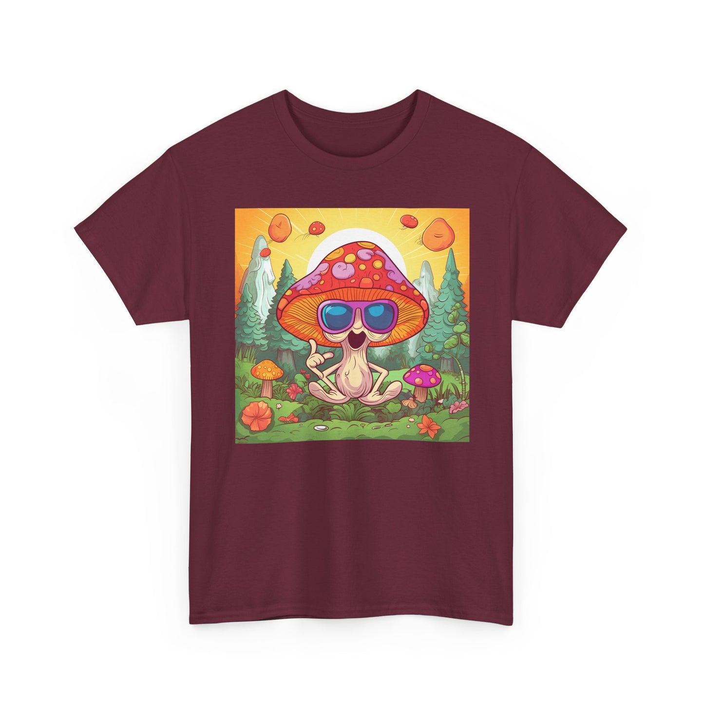 Whimsical Mushroom Tee, Casual T-Shirt, Gift for Nature Lovers, Eco-Friendly Apparel, Unisex Graphic Shirt