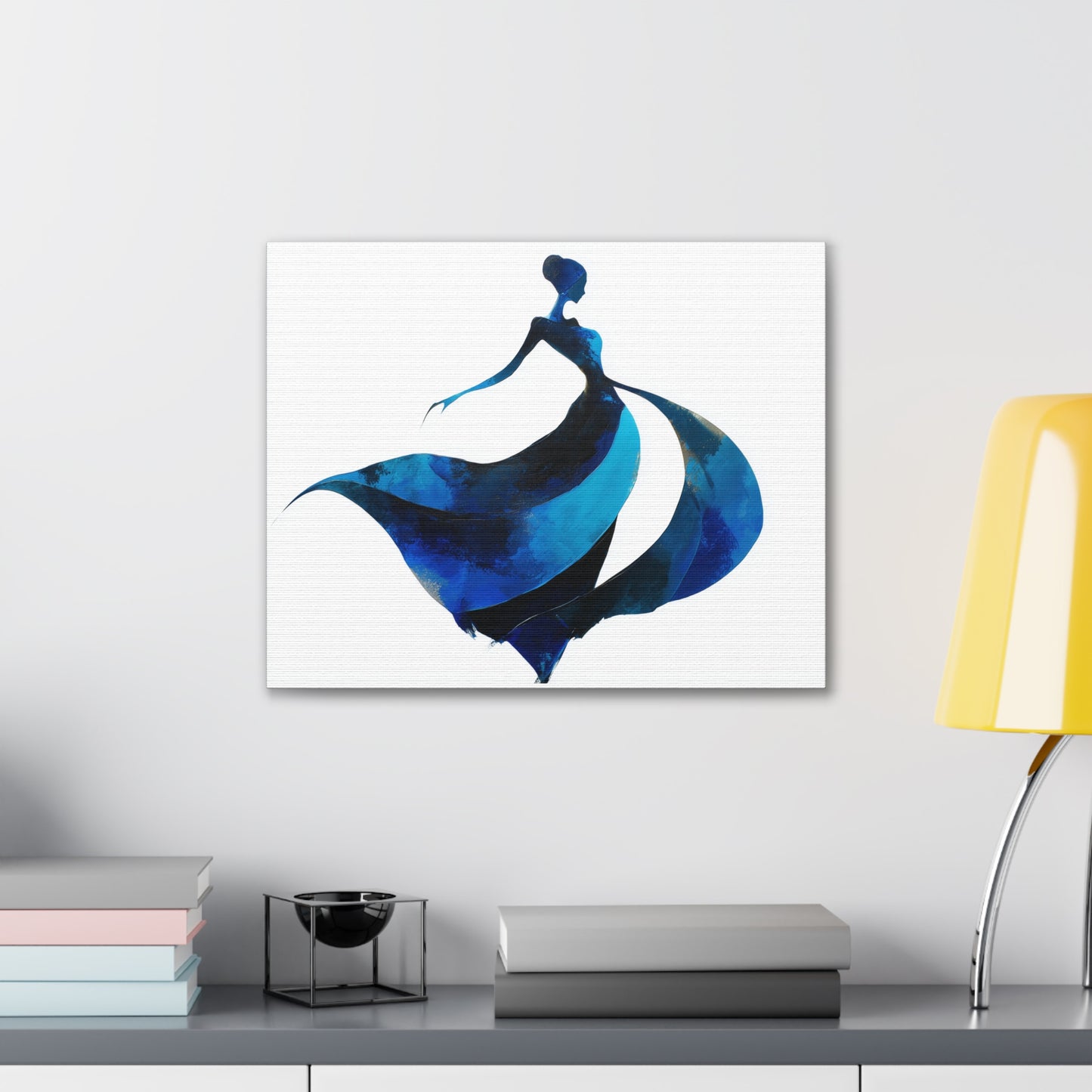 Dancing with the Water Series #3 -Elegant Silhouette Canvas Wall Art, Abstract Decor for Home, Gift for Women, Living Room Artwork, Dance Theme Decoration