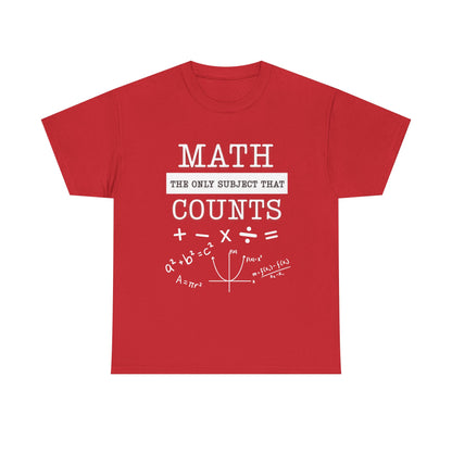 Math Counts -Unisex Heavy Cotton Tee, Funny Math Shirt, Gift for Teachers, Math Lovers, Back to School T-Shirt