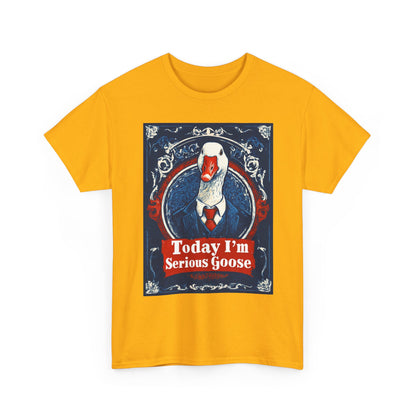 Serious Goose Tee, Funny Graphic T-Shirt, Quirky Unisex Shirt, Unique Gift for Goose Lovers, Perfect for Casual Wear