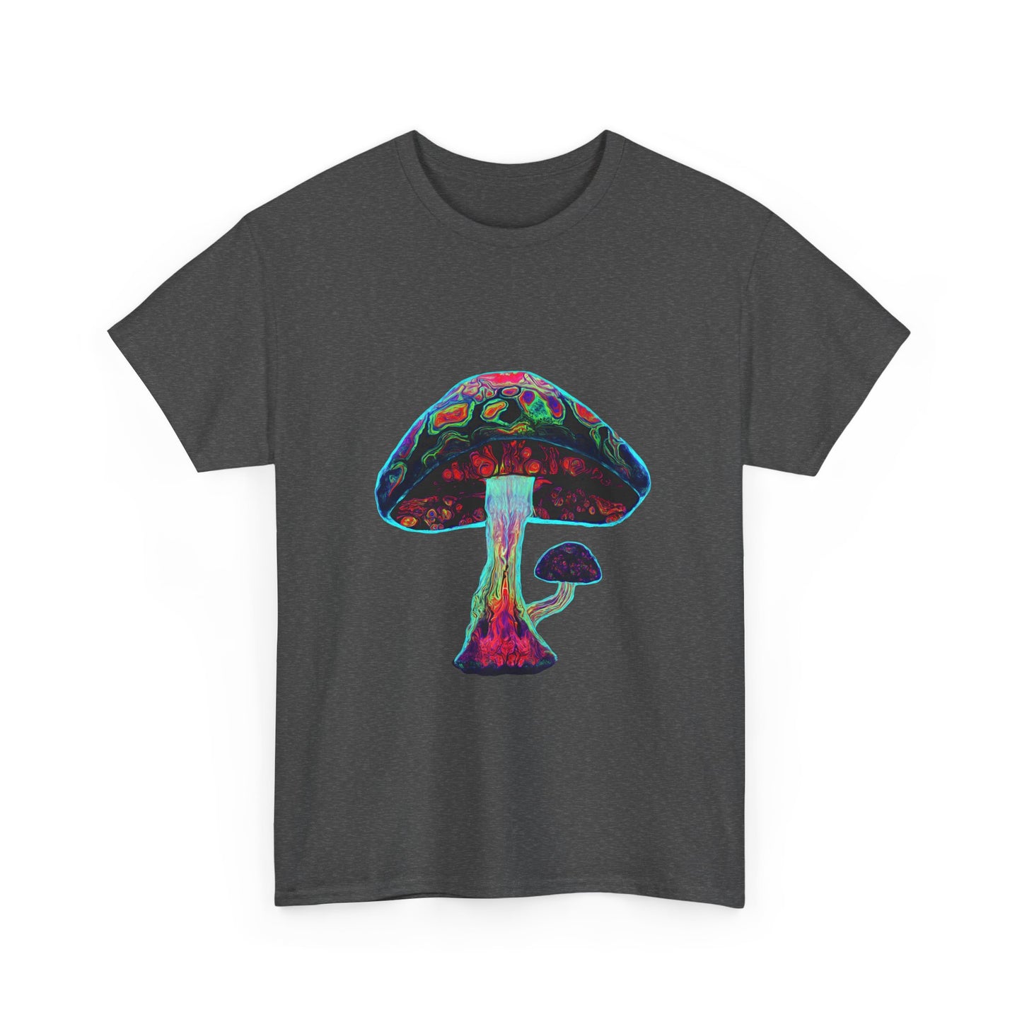 Tie Dye Psychedelic Mushroom 3 -Tee, Unisex Heavy Cotton T-Shirt, Vibrant Graphic Shirt, Perfect for Festivals, Eco-friendly Gift, Casual Wea
