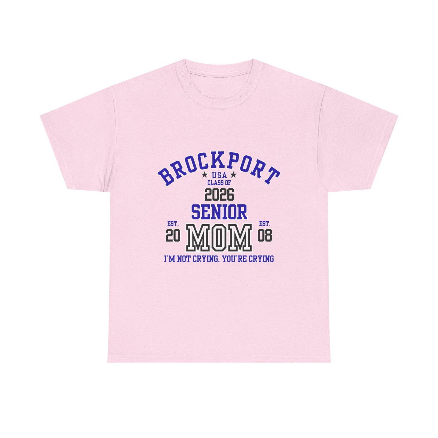 Brockport Senior Mom Tee | Class of 2026 Unisex Heavy Cotton T-Shirt, Perfect for Graduation, Family Celebrations, Gifts, School Events
