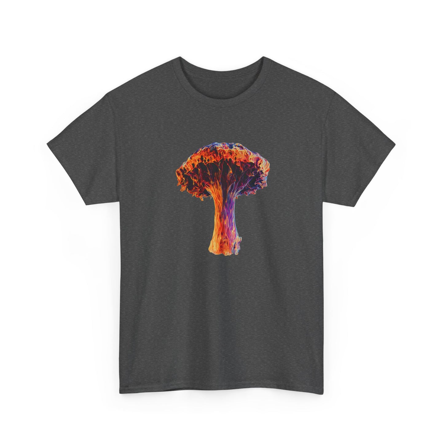 Colorful Psychedelic Mushroom 3 -Tee, Unisex Heavy Cotton T-Shirt, Vibrant Graphic Shirt, Perfect for Festivals, Eco-friendly Gift, Casual Wea