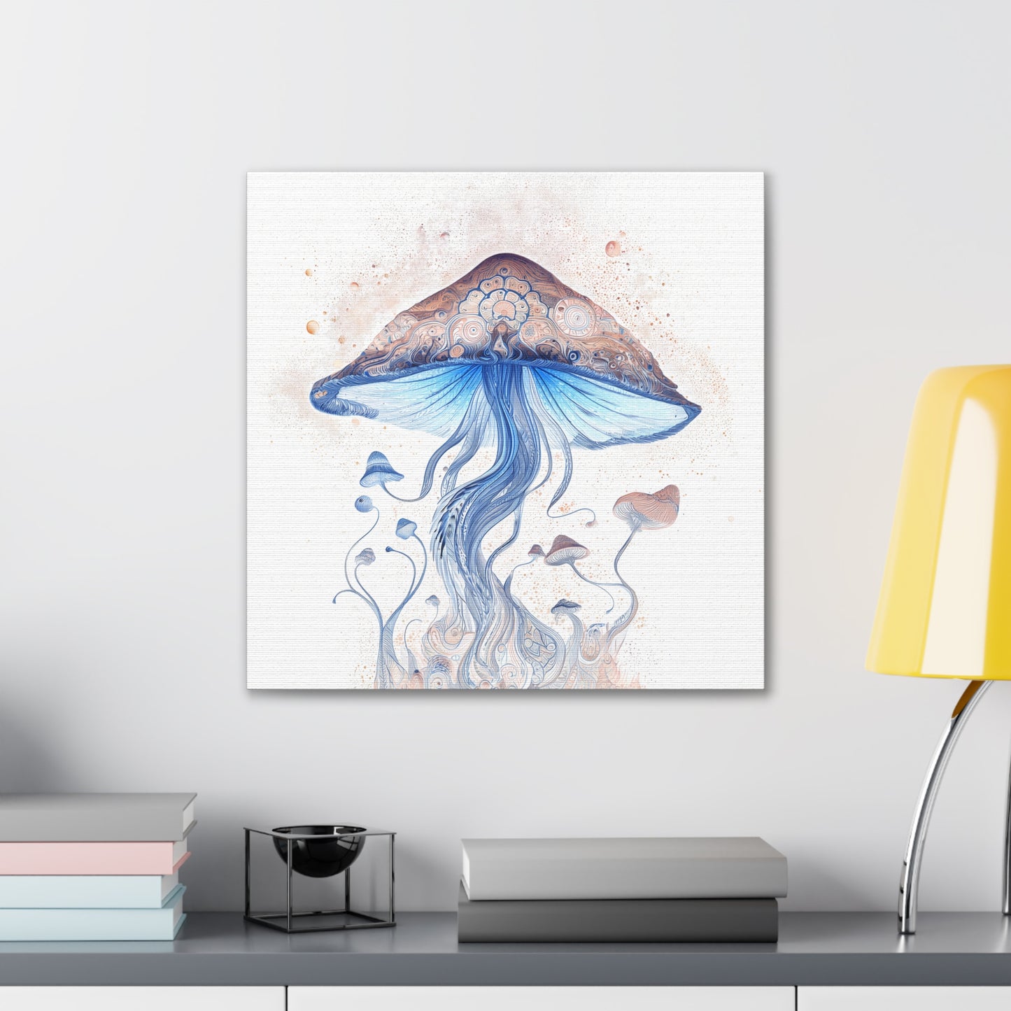 ThirdEye Light -Mushroom Canvas Art, Stretched Wall Decor, Bohemian Home Decor, Psychedelic Wall Art, Nature-Inspired Art