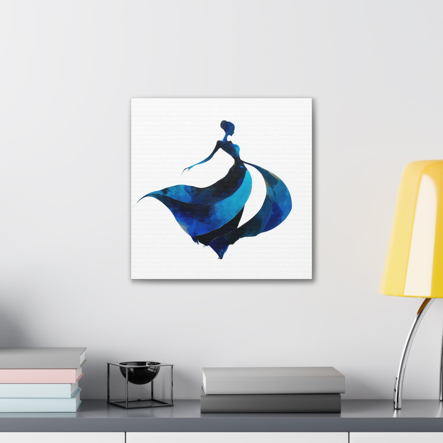 Dancing with the Water Series #3 -Elegant Silhouette Canvas Wall Art, Abstract Decor for Home, Gift for Women, Living Room Artwork, Dance Theme Decoration