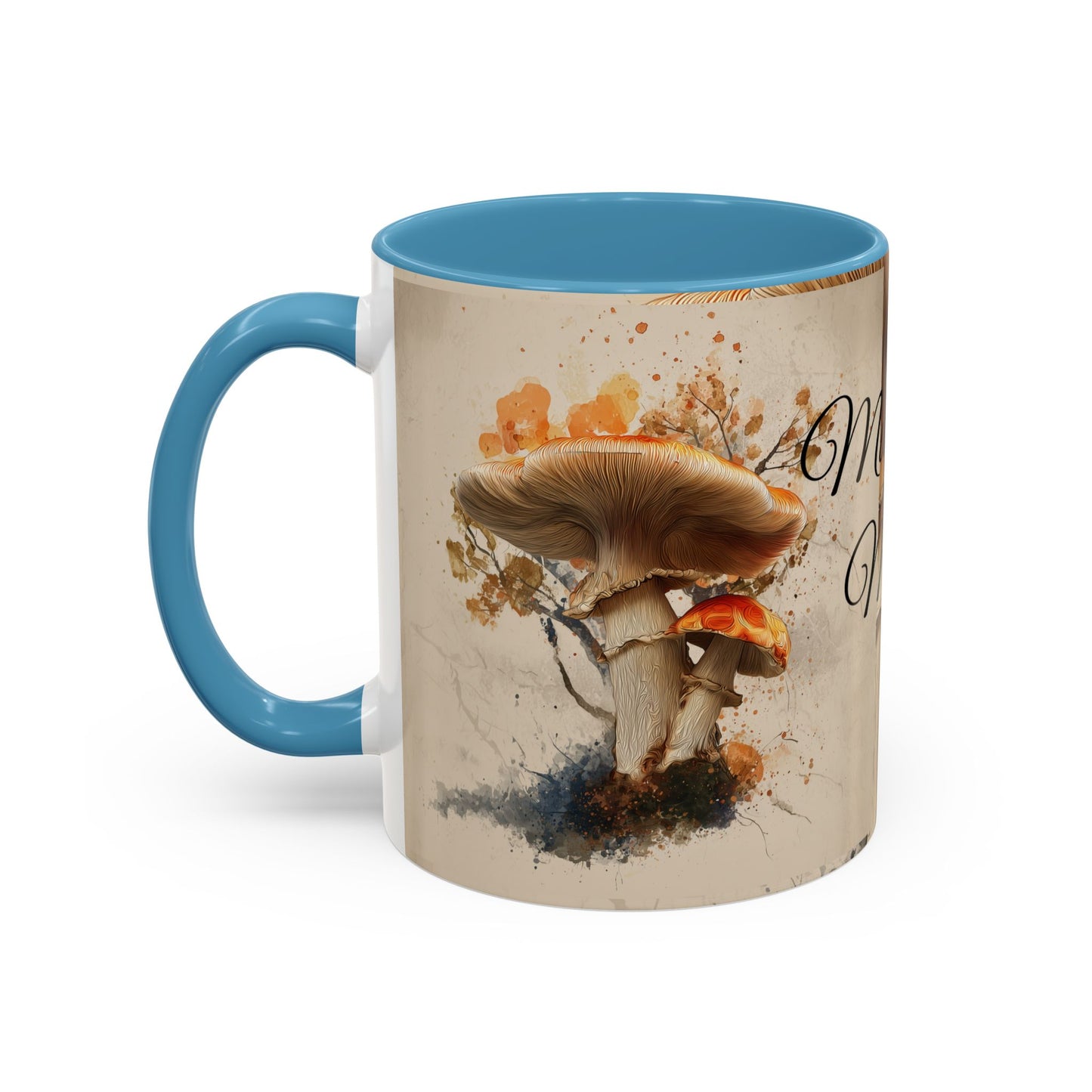 Mushroom Magic Accent Coffee Mug — 11/15oz Ceramic Cup with Woodland Fungi Design