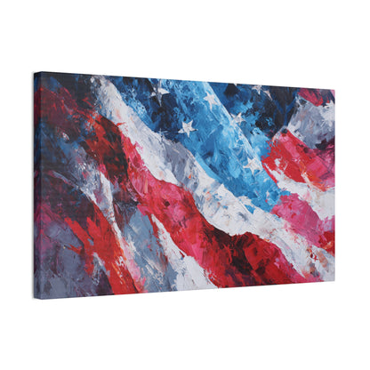 Patriotic Canvas Wall Art - American Flag Decor, USA Art, Independence Day Decoration, Gift for Veterans, Home Wall Decor