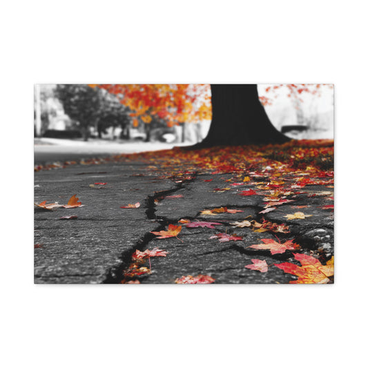 Autumn's Requiem: Fallen Maple Fragments, Grayscale Urban Decay--1aceswild.myshopify.com