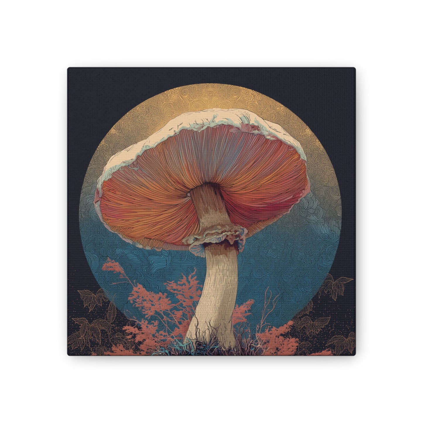 Unreal Shroom -Mushroom Canvas Art, Stretched Wall Decor, Bohemian Home Decor, Psychedelic Wall Art, Nature-Inspired Art
