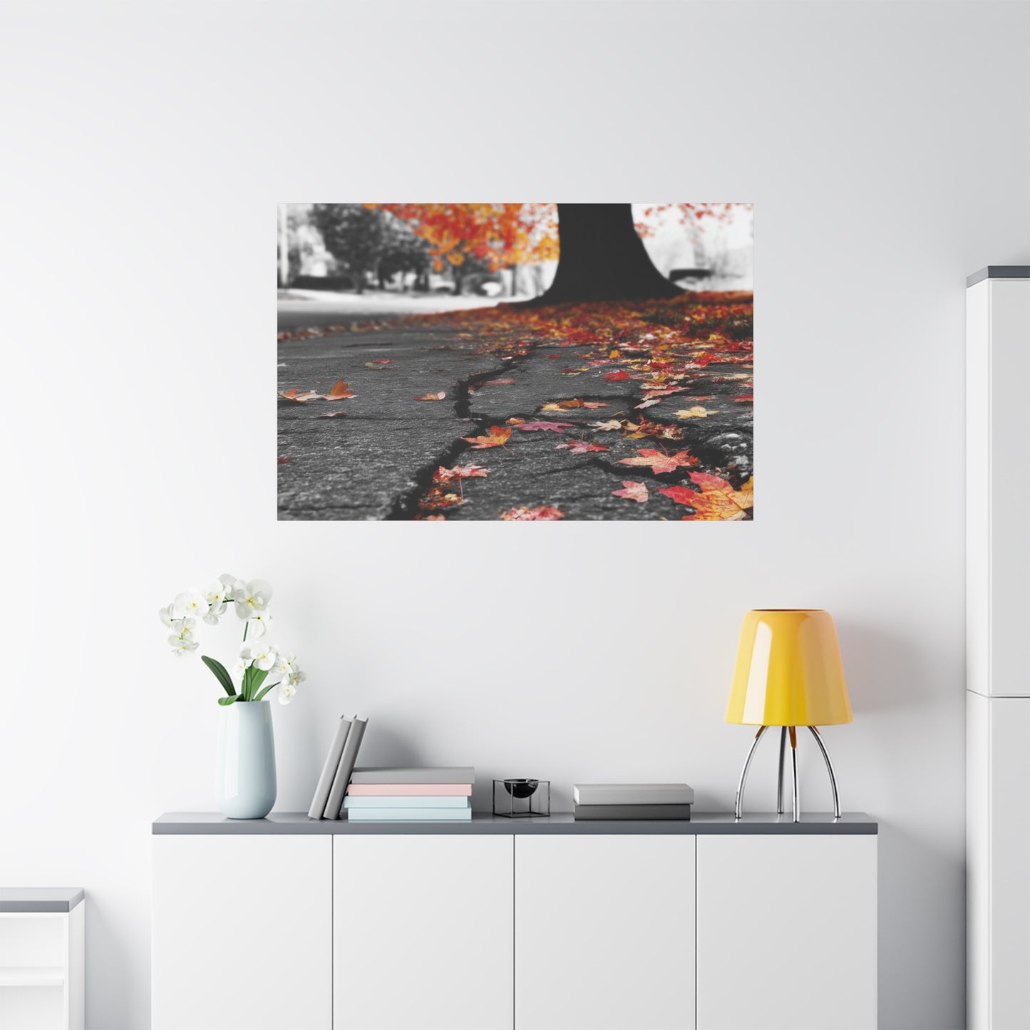Autumn's Requiem: Fallen Maple Fragments, Grayscale Urban Decay--1aceswild.myshopify.com