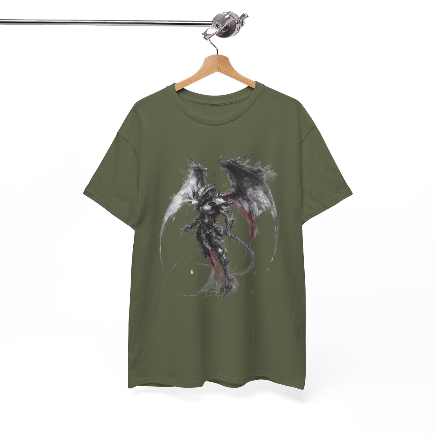 Dragon Warrior Art T-Shirt — Dark Ink Fantasy Demon Graphic Tee