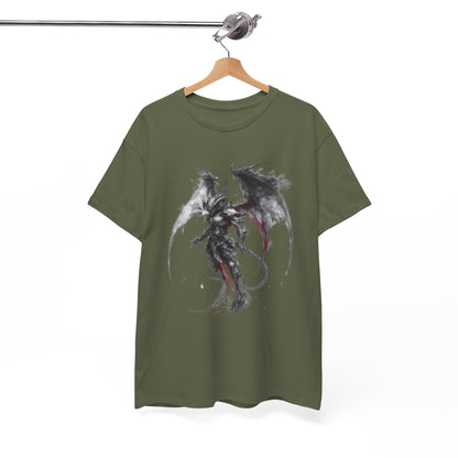Dragon Warrior Art T-Shirt — Dark Ink Fantasy Demon Graphic Tee