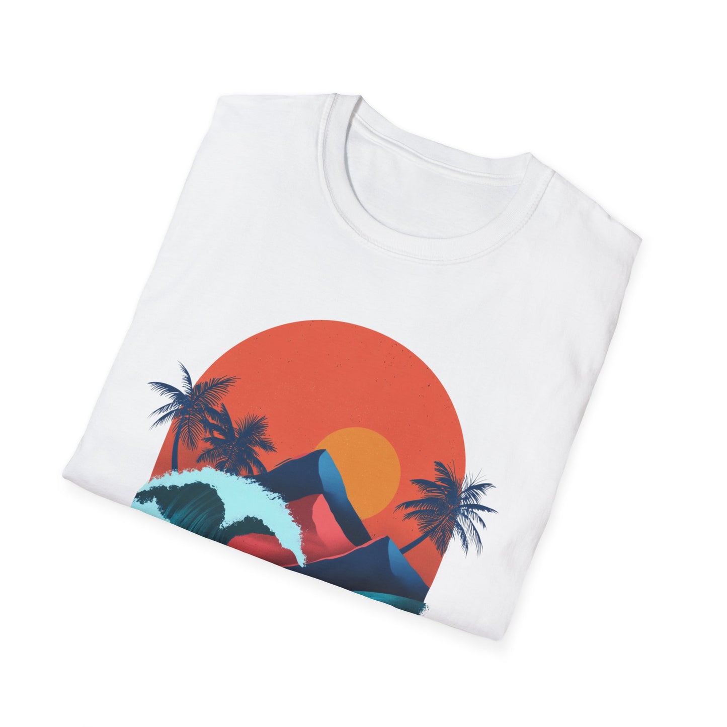 Surf Sunset Wave T-Shirt — Retro Palm Wave Beach Tee