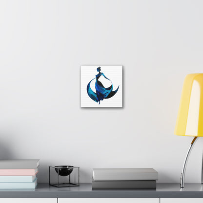 Dancing with the Water Series #1 -Elegant Art Canvas Print, Blue Dress Wall Decor, Feminine Artwork, Home Decor Gift, Birthday or Wedding Decoration