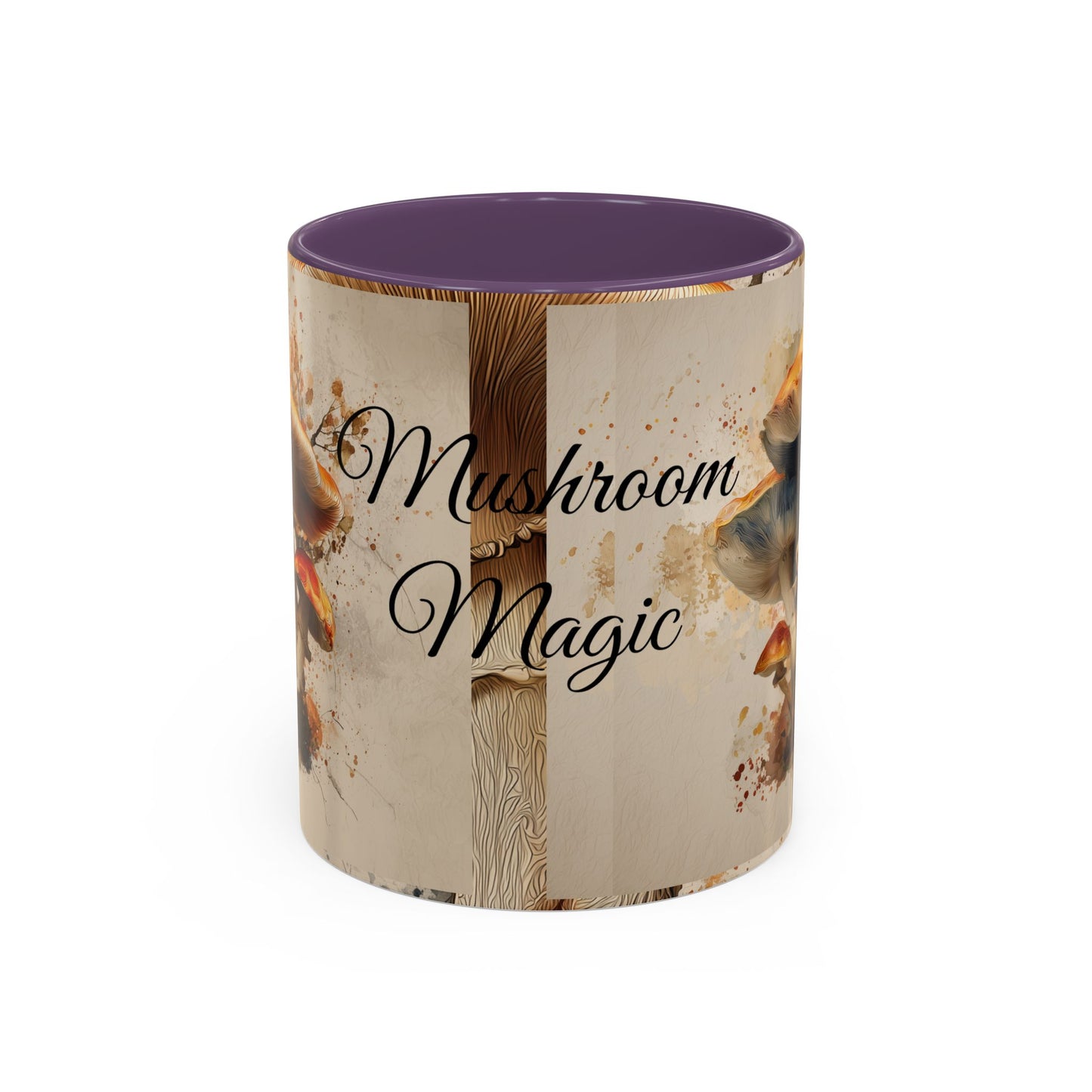 Mushroom Magic Accent Coffee Mug — 11/15oz Ceramic Cup with Woodland Fungi Design