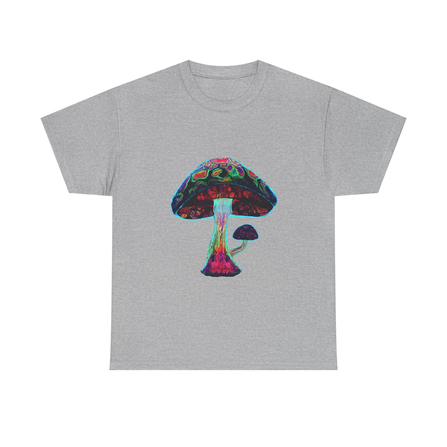 Tie Dye Psychedelic Mushroom 3 -Tee, Unisex Heavy Cotton T-Shirt, Vibrant Graphic Shirt, Perfect for Festivals, Eco-friendly Gift, Casual Wea