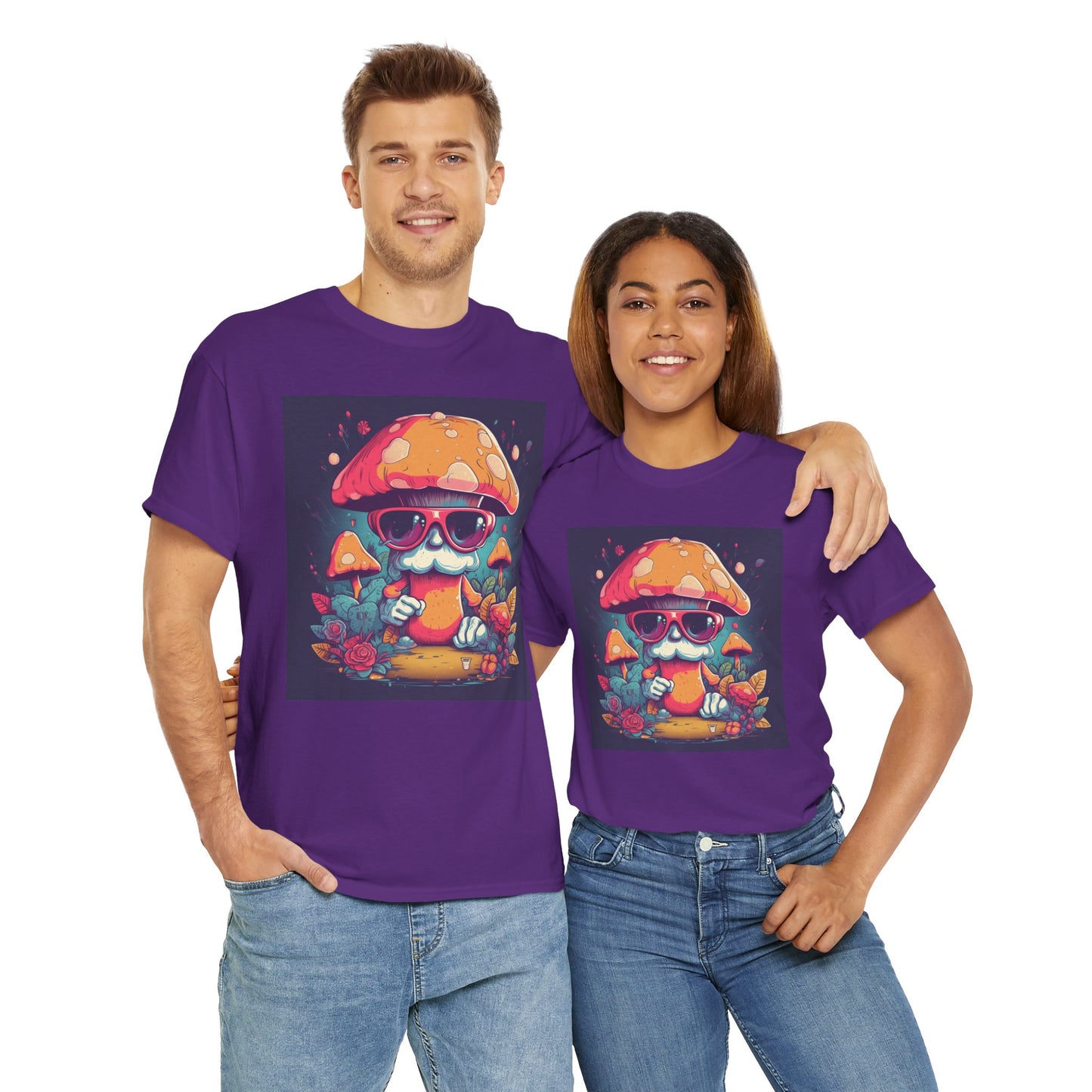 Cool Mushroom Graphic Tee, Retro T-Shirt, Unique Gift for Nature Lovers, Eco-Friendly Apparel, Perfect for Parties and Festivals