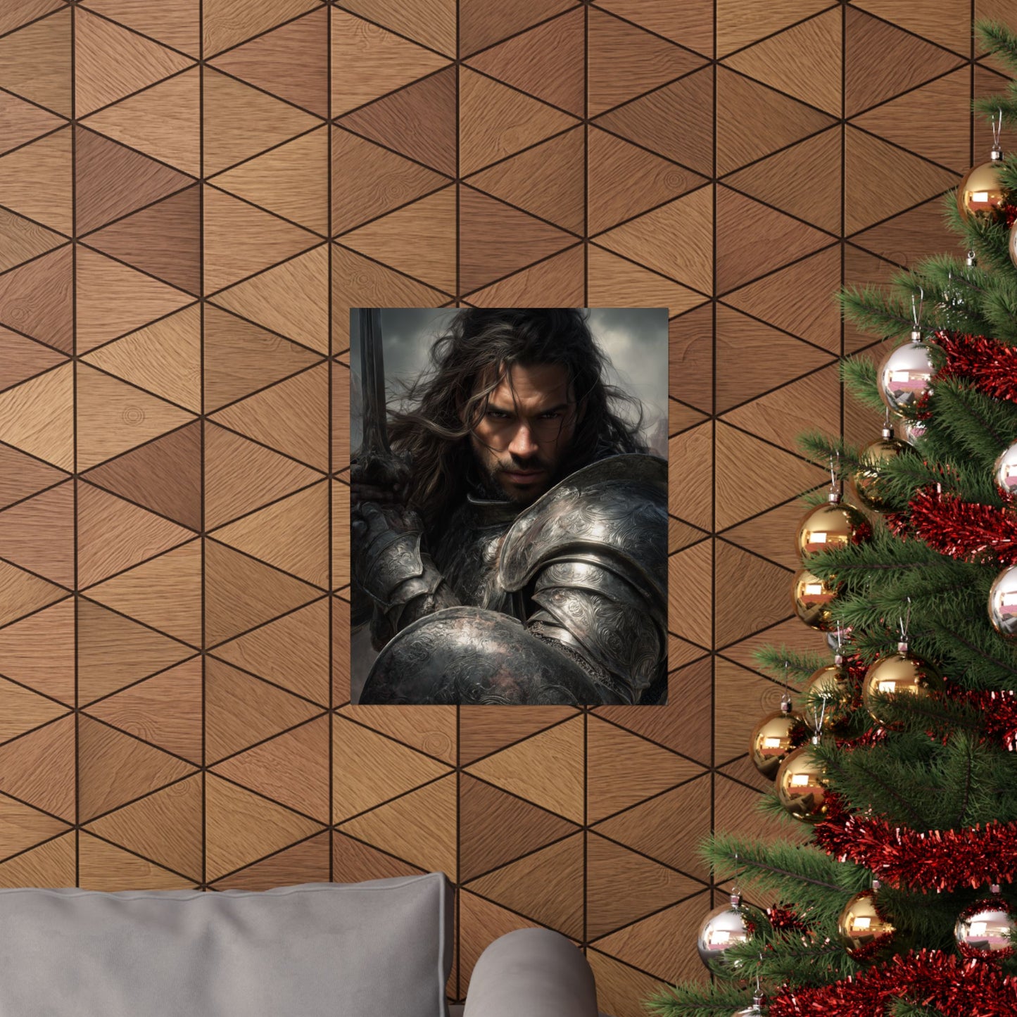 Medieval Knight Matte PAPER POSTER — Dark Fantasy Warrior Wall Art