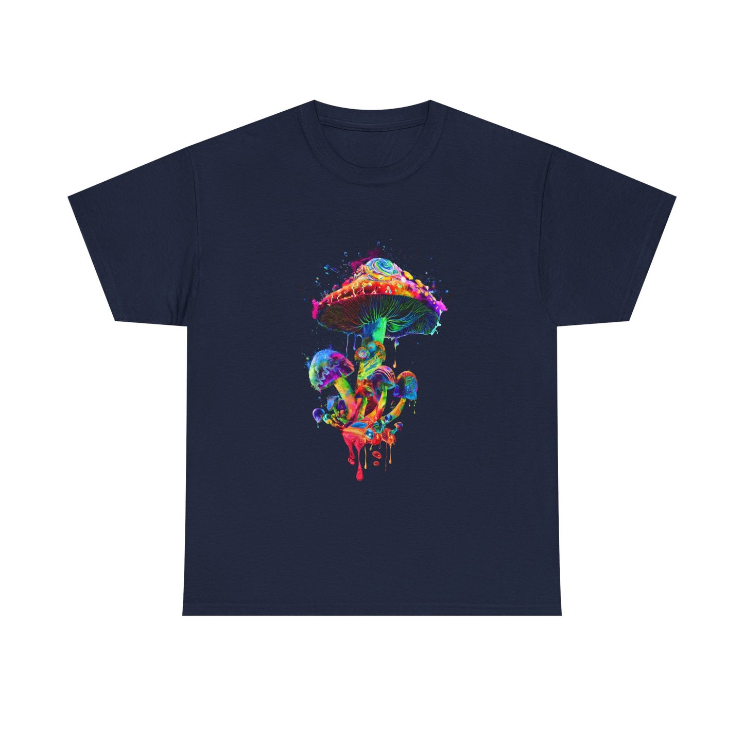 Tie Dye Psychedelic Mushroom 4  -Tee, Unisex Heavy Cotton T-Shirt, Vibrant Graphic Shirt, Perfect for Festivals, Eco-friendly Gift, Casual Wea