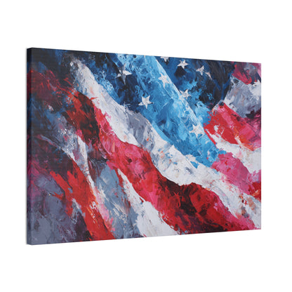 Patriotic Canvas Wall Art - American Flag Decor, USA Art, Independence Day Decoration, Gift for Veterans, Home Wall Decor