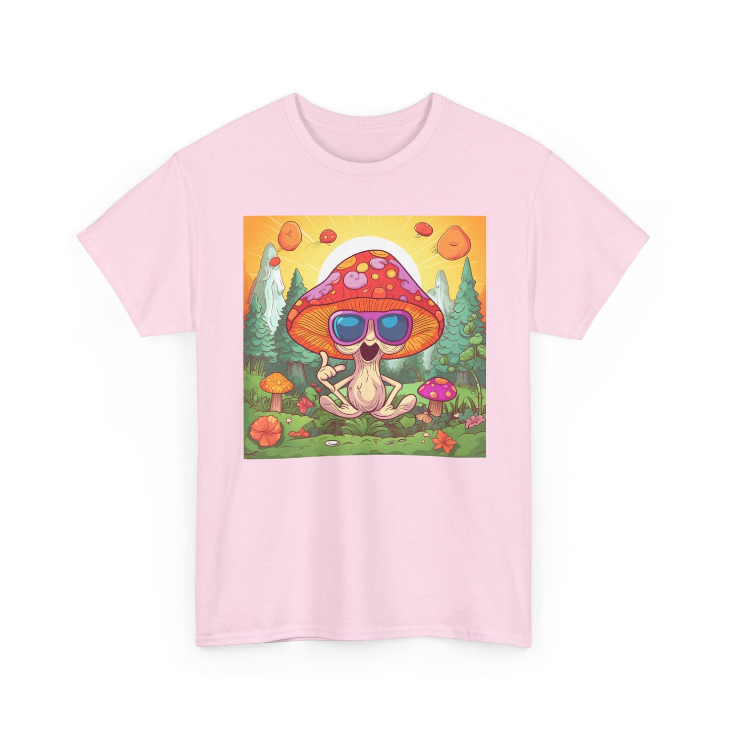 Whimsical Mushroom Tee, Casual T-Shirt, Gift for Nature Lovers, Eco-Friendly Apparel, Unisex Graphic Shirt