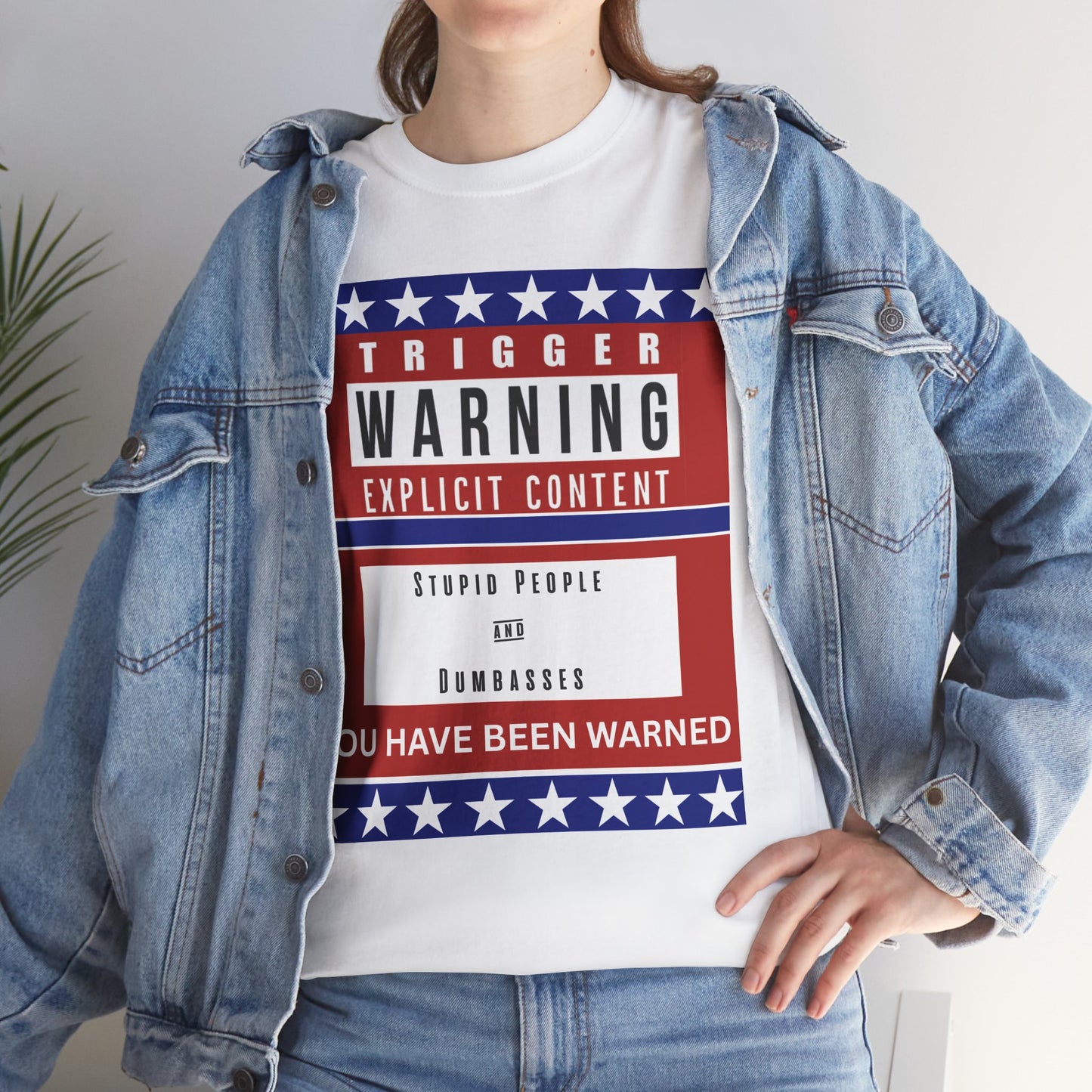 Trigger Warning -Unisex Heavy Cotton Tee with Warning Design, Funny Graphic Shirt, Humor T-Shirt, Casual Wear, Gift for Friends, Trendy Statement Top