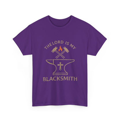 Christian Blacksmith T‑Shirt — "The Lord Is My Blacksmith" Faith Tradesman Tee