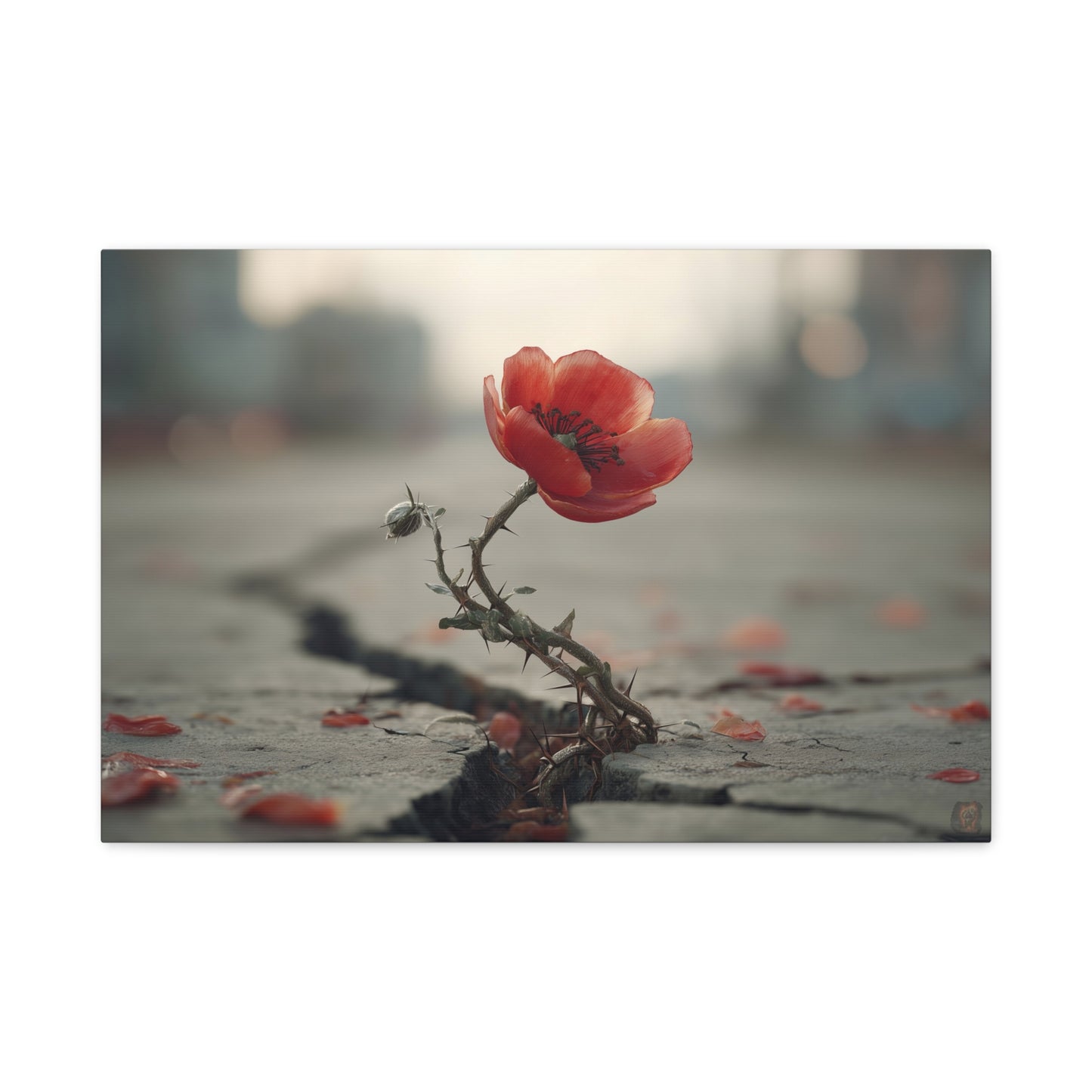 Resilient Bloom: Urban Wildflower, Concrete Landscape Photography--1aceswild.myshopify.com