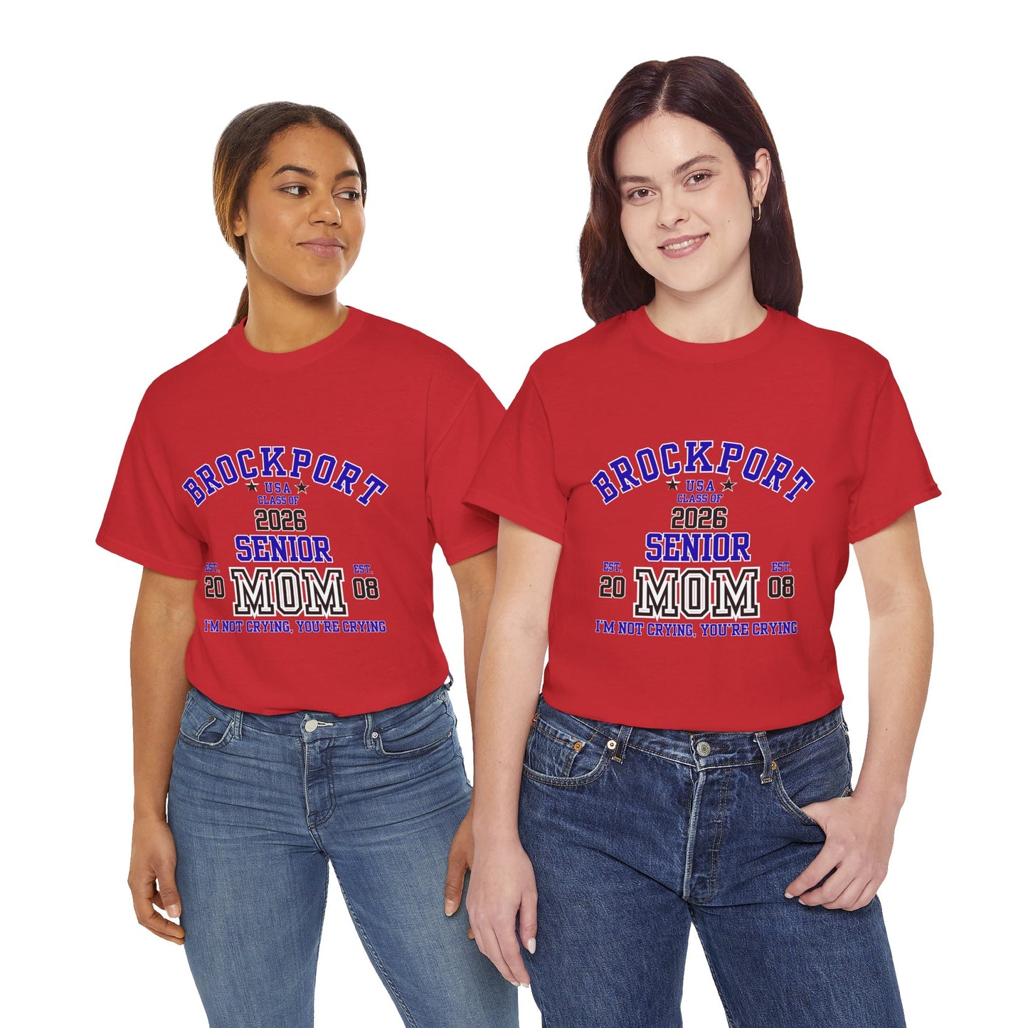 Brockport Senior Mom Tee | Class of 2026 Unisex Heavy Cotton T-Shirt, Perfect for Graduation, Family Celebrations, Gifts, School Events