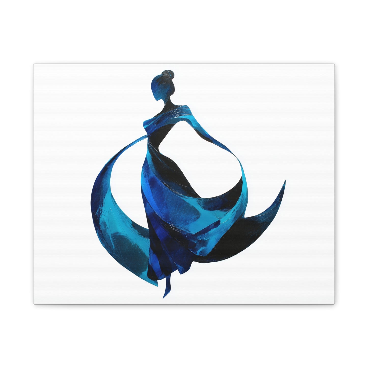 Dancing with the Water Series #1 -Elegant Art Canvas Print, Blue Dress Wall Decor, Feminine Artwork, Home Decor Gift, Birthday or Wedding Decoration