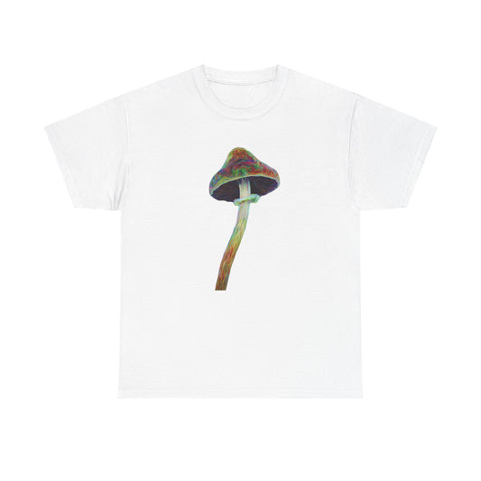 Colorful Psychedelic Mushroom2 - Tee, Unisex Heavy Cotton T-Shirt, Vibrant Graphic Shirt, Perfect for Festivals, Eco-friendly Gift, Casual Wear