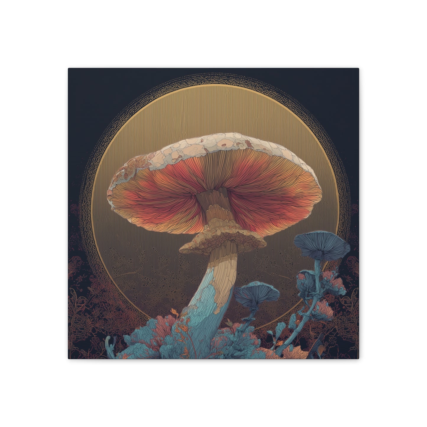 Surreal Shroom -Mushroom Canvas Art, Stretched Wall Decor, Bohemian Home Decor, Psychedelic Wall Art, Nature-Inspired Art
