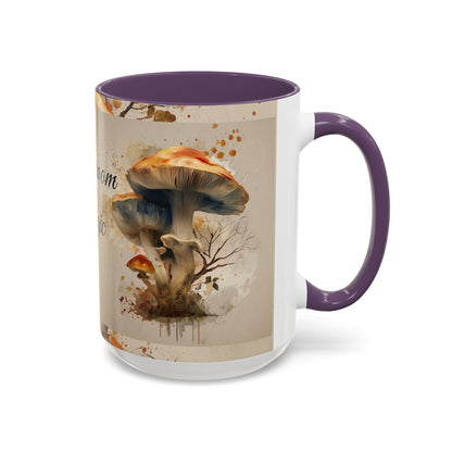 Mushroom Magic Accent Coffee Mug — 11/15oz Ceramic Cup with Woodland Fungi Design