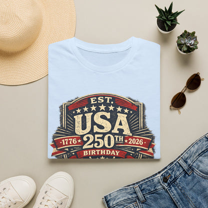 USA 250th Birthday T-Shirt — 1776-2026 Retro American Celebration Tee