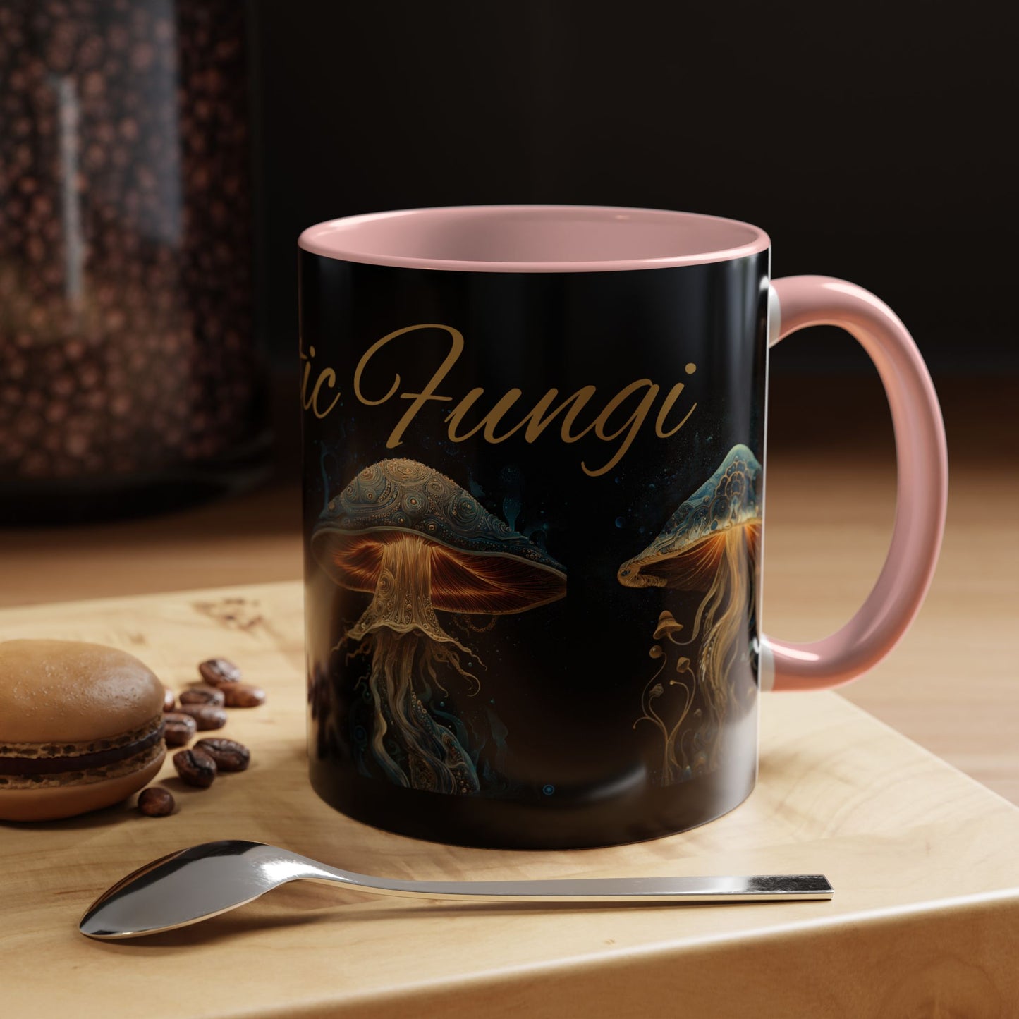 Dark Fantastic Fungi Coffee Mug - Magical Ocean Mushroom Art (11/15oz)