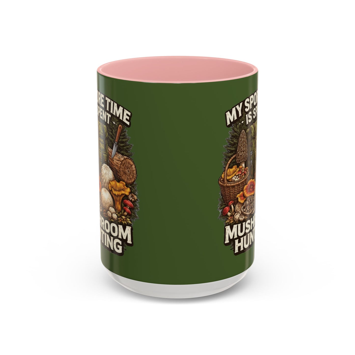 Mug - "My Spore Time Is Spent Mushroom Hunting" Accent Coffee Mug (11/15oz)