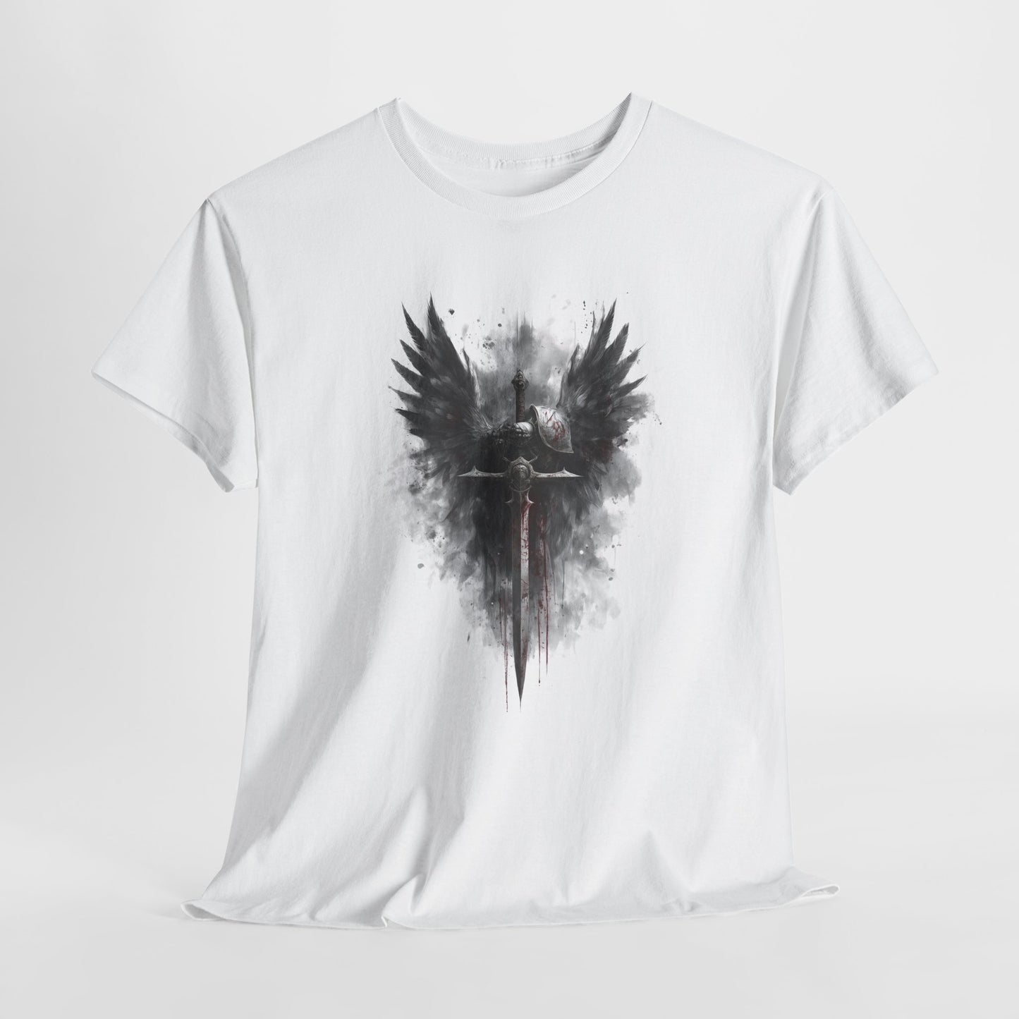 Angel of War T‑Shirt — Gothic Winged Sword Graphic Tee