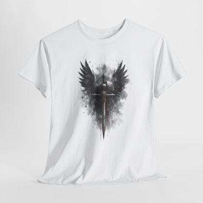Angel of War T‑Shirt — Gothic Winged Sword Graphic Tee