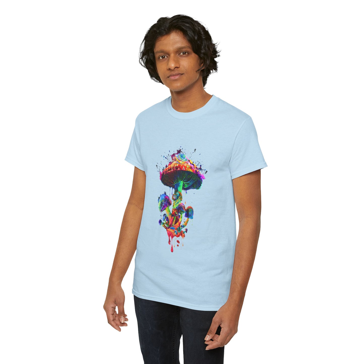 Tie Dye Psychedelic Mushroom 4  -Tee, Unisex Heavy Cotton T-Shirt, Vibrant Graphic Shirt, Perfect for Festivals, Eco-friendly Gift, Casual Wea