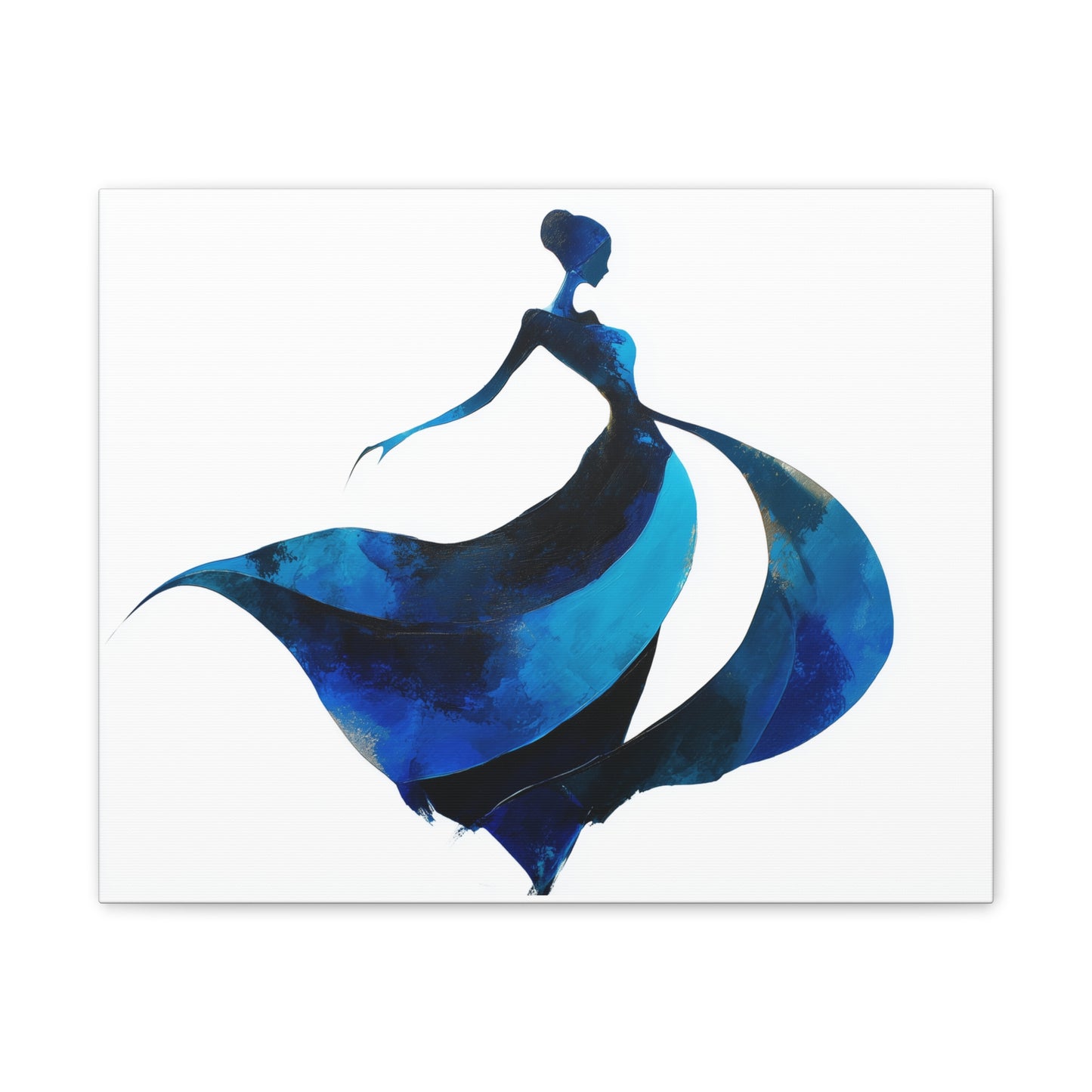 Dancing with the Water Series #3 -Elegant Silhouette Canvas Wall Art, Abstract Decor for Home, Gift for Women, Living Room Artwork, Dance Theme Decoration