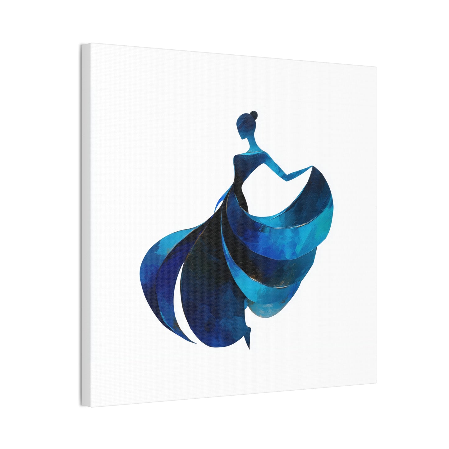 Dancing with the Water Series #4 -Elegant Silhouette Canvas Wall Art, Abstract Decor for Home, Gift for Women, Living Room Artwork, Dance Theme Decoration