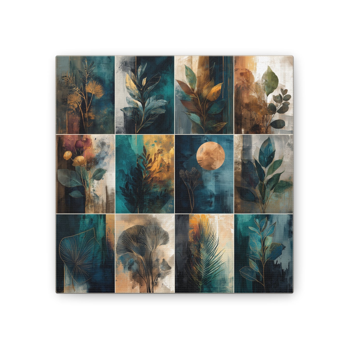 Natures Blue Green Series #6 -Botanical Wall Art, Nature-Inspired Home Décor, Eco-Friendly Canvas Print, Greenery Art Piece, Living Room Wall Hanging