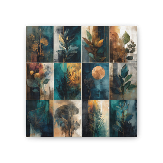 Natures Blue Green Series #6 -Botanical Wall Art, Nature-Inspired Home Décor, Eco-Friendly Canvas Print, Greenery Art Piece, Living Room Wall Hanging