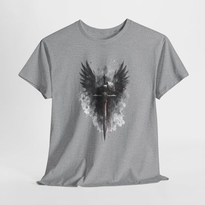 Angel of War T‑Shirt — Gothic Winged Sword Graphic Tee