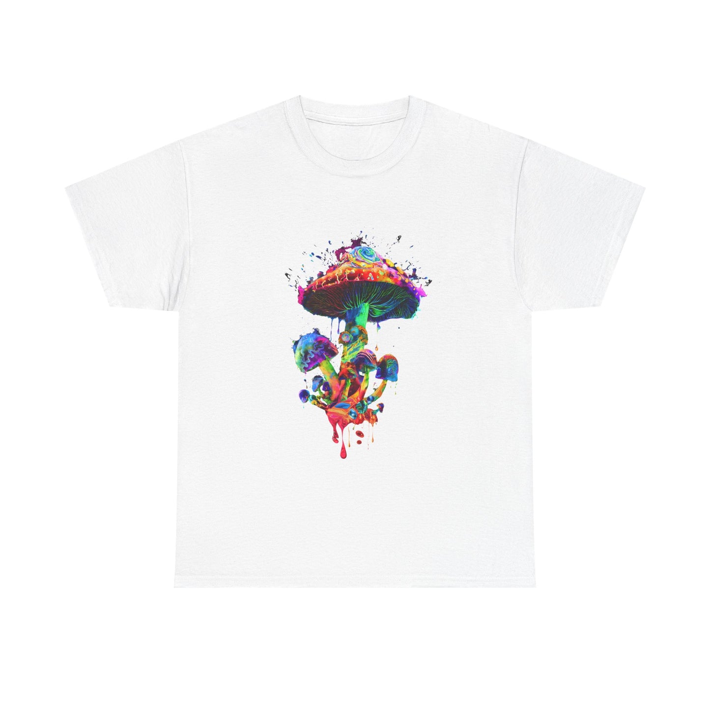 Tie Dye Psychedelic Mushroom 4  -Tee, Unisex Heavy Cotton T-Shirt, Vibrant Graphic Shirt, Perfect for Festivals, Eco-friendly Gift, Casual Wea