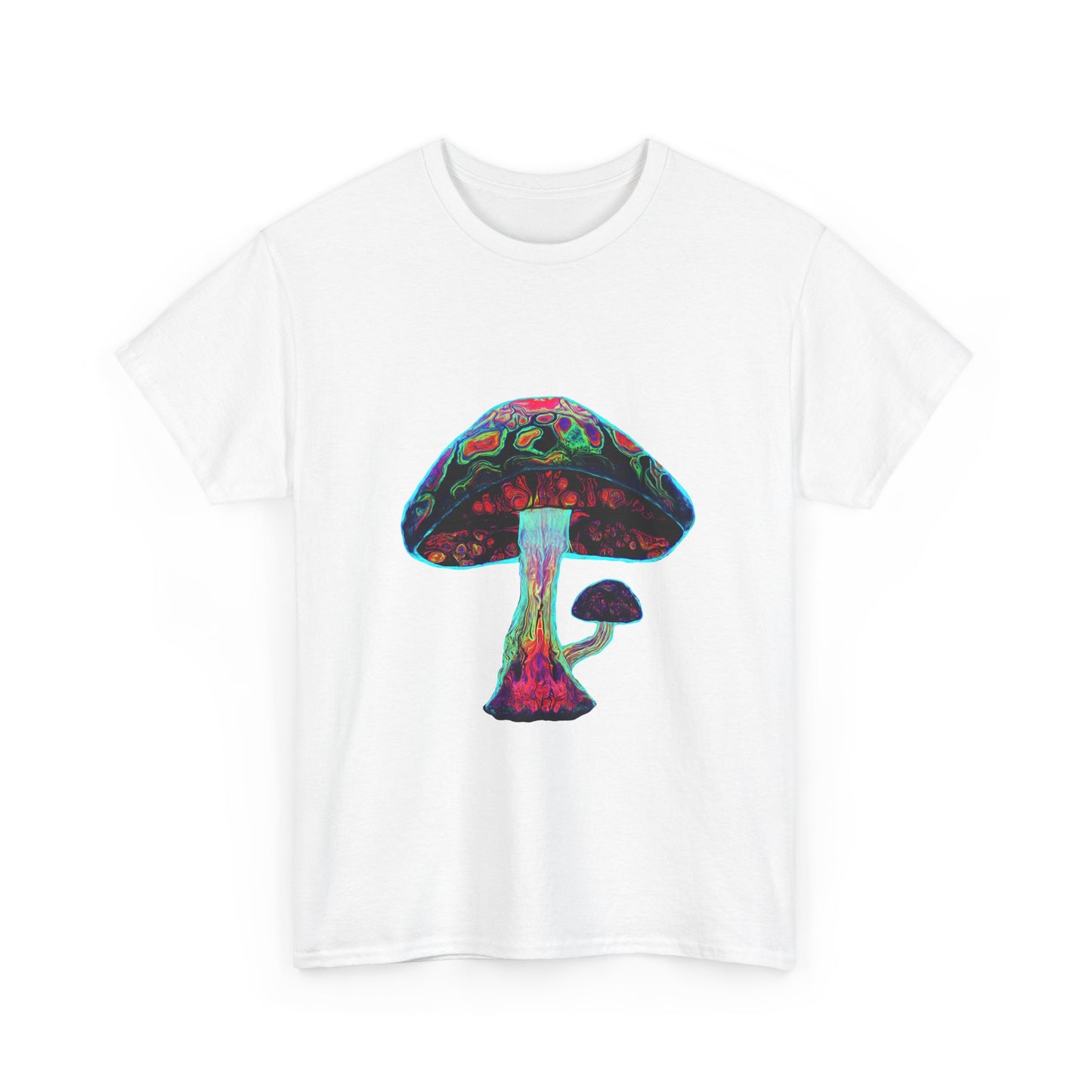Tie Dye Psychedelic Mushroom 3 -Tee, Unisex Heavy Cotton T-Shirt, Vibrant Graphic Shirt, Perfect for Festivals, Eco-friendly Gift, Casual Wea