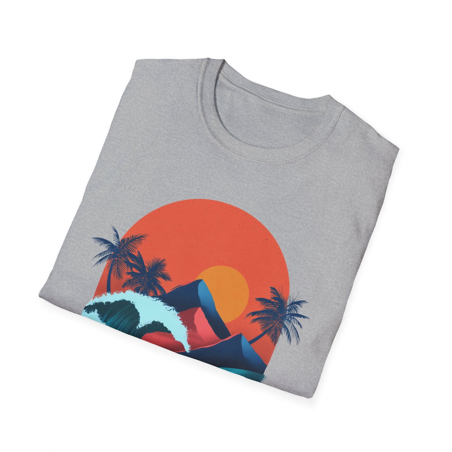 Surf Sunset Wave T-Shirt — Retro Palm Wave Beach Tee